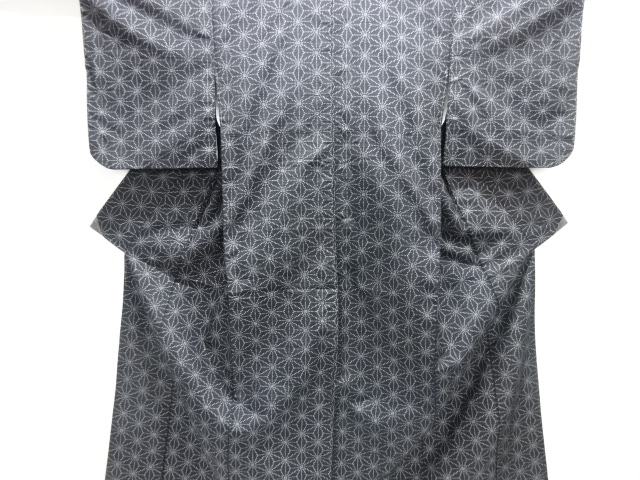 麻の葉模様織り出し十日町紬着物